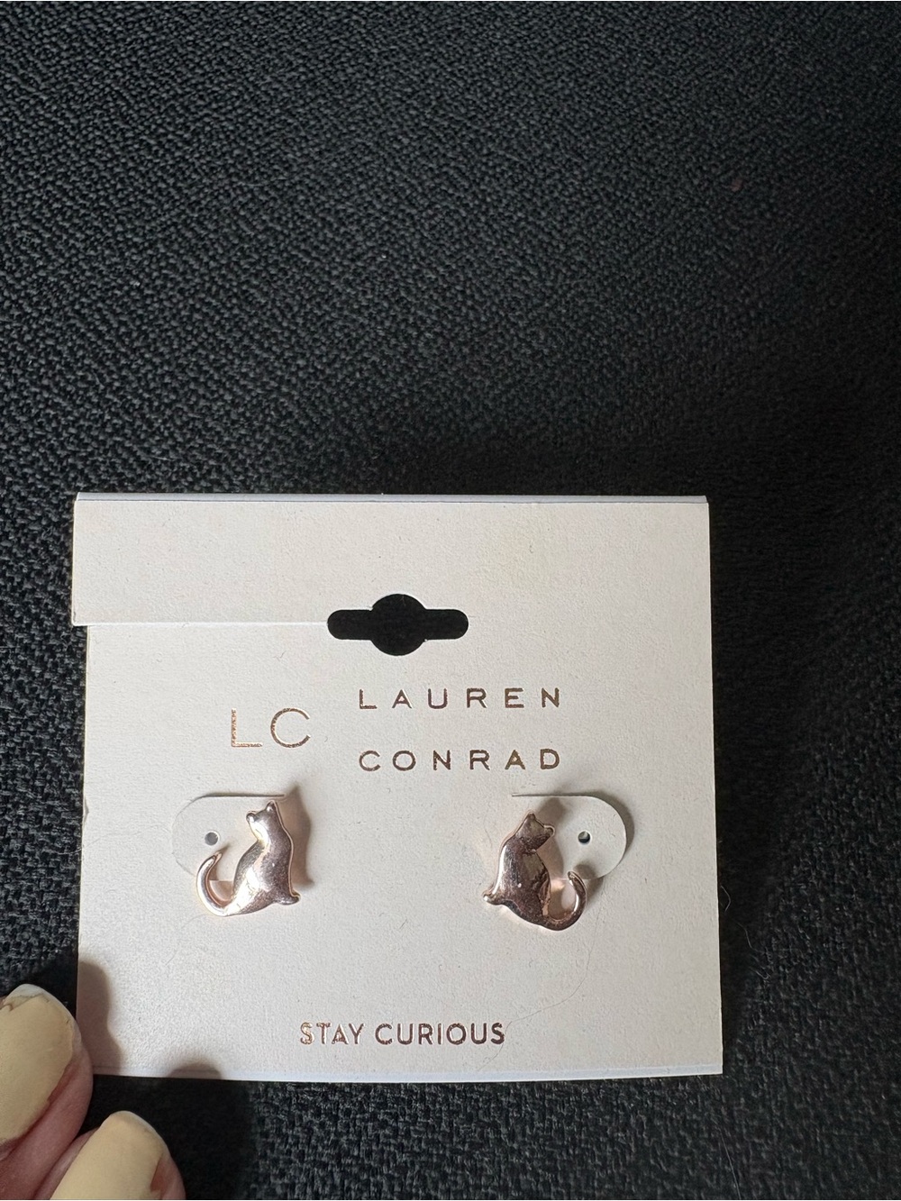 LC Lauren Conrad Cat Stud Earrings